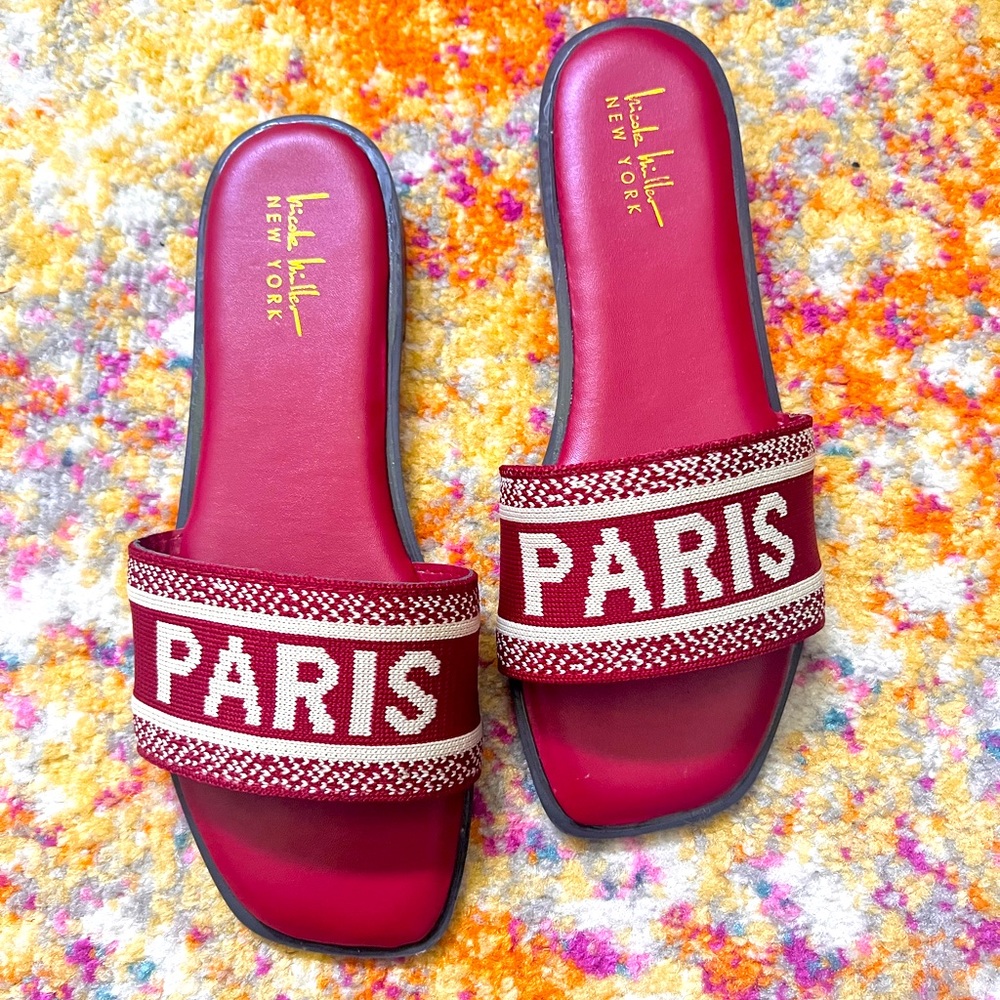 New Nicole Miller  París Knox Destination Flat Sandals - Picture 4 of 8